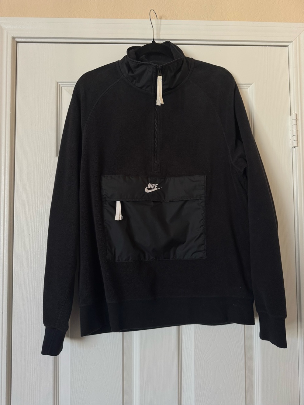 Nike Black Half-Zip Fleece Pullover with Front Pocket